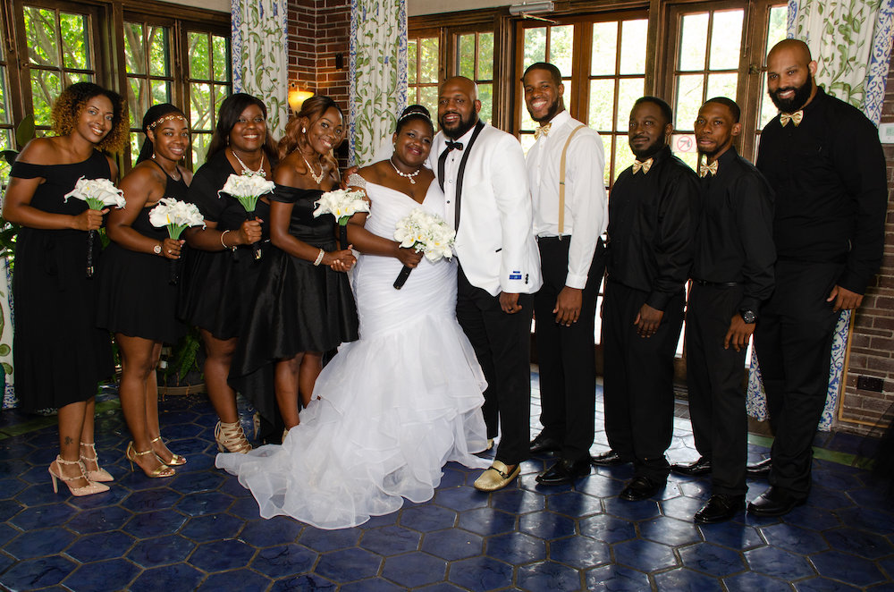 Black white and shop gold wedding party